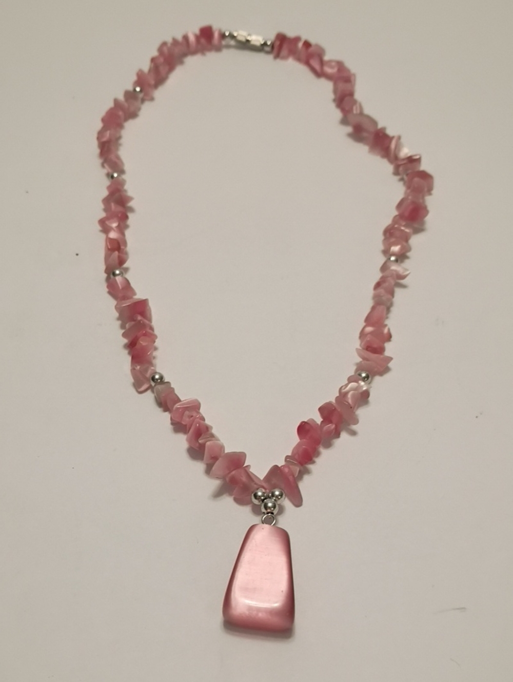 Vintage Pink Moonstone Pendant Necklace
